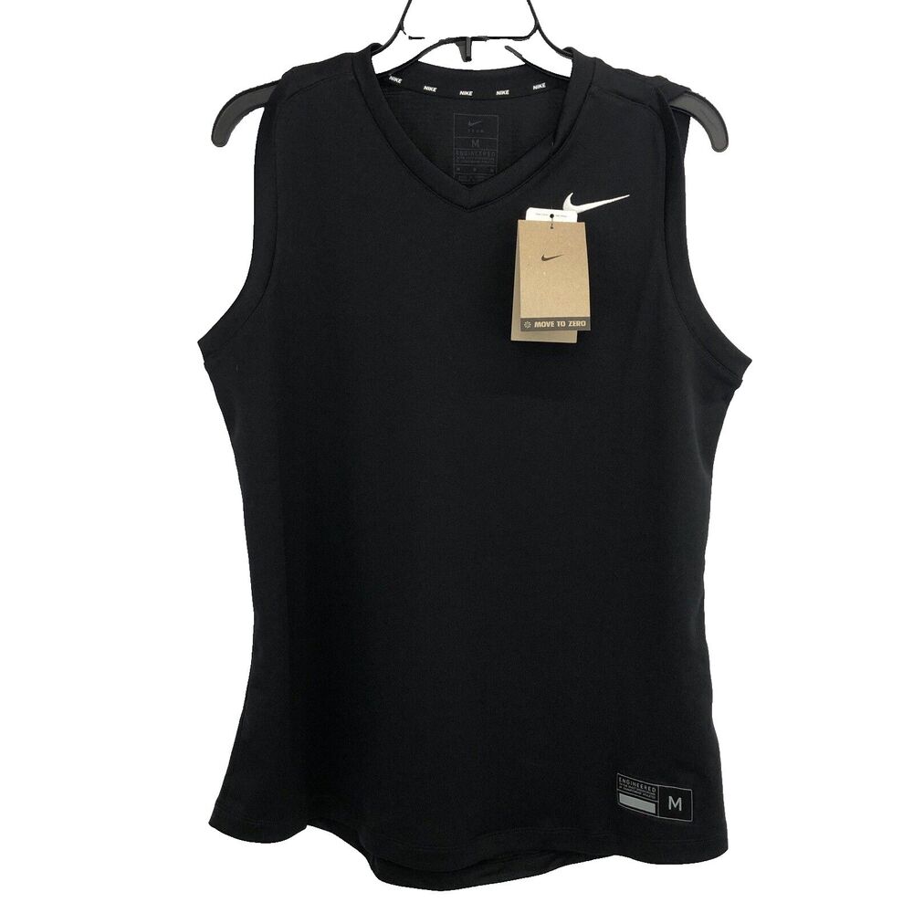 Nike Dri-Fit Move To Zero Black Tank Top Shirt Running Sports Top Womens M NWT